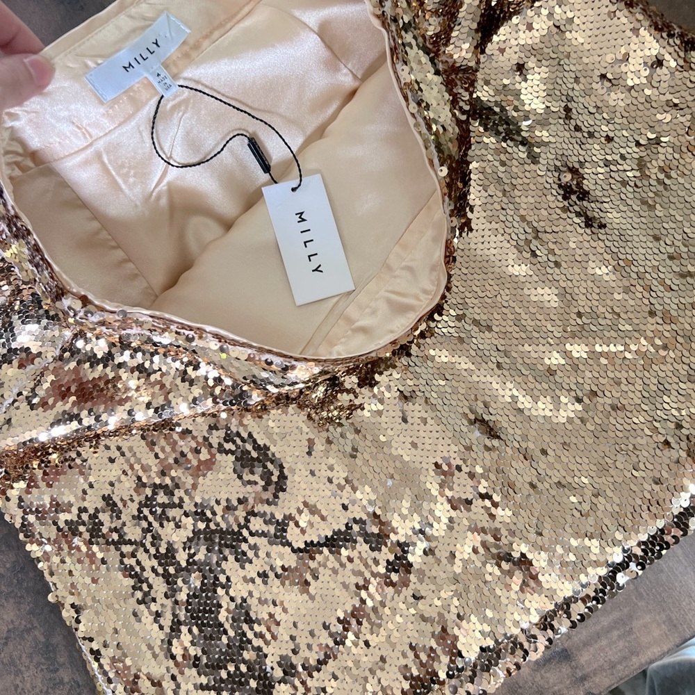 Milly Gold Sequin Skirt